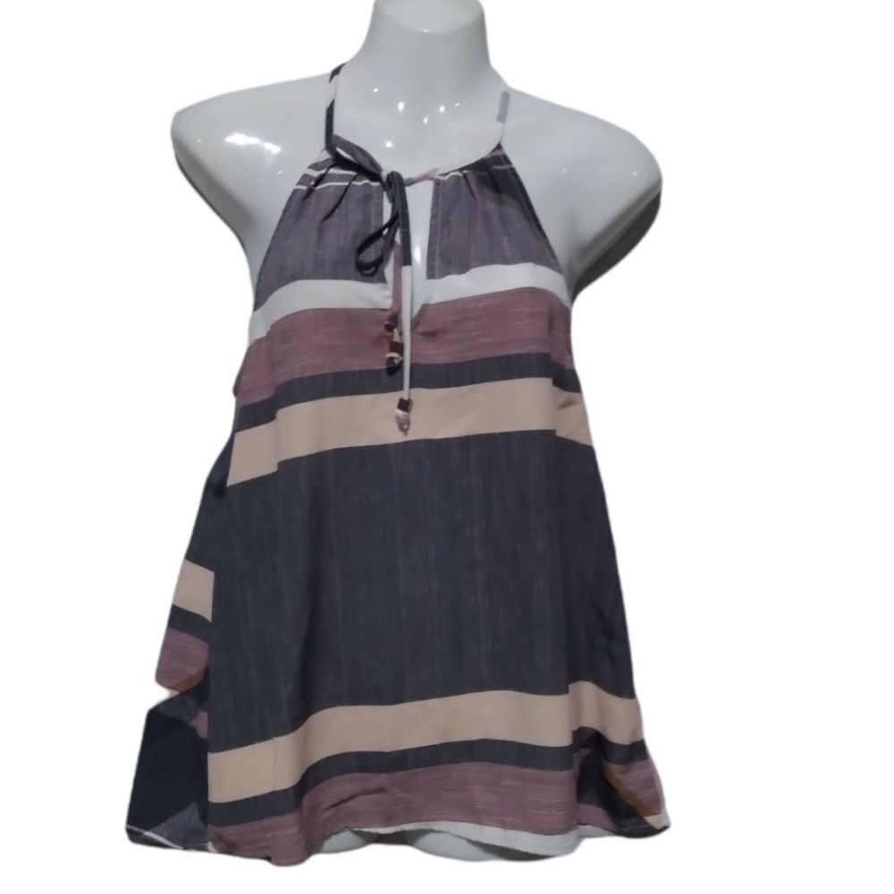 Shilla colorblock tank with neck ties  XS